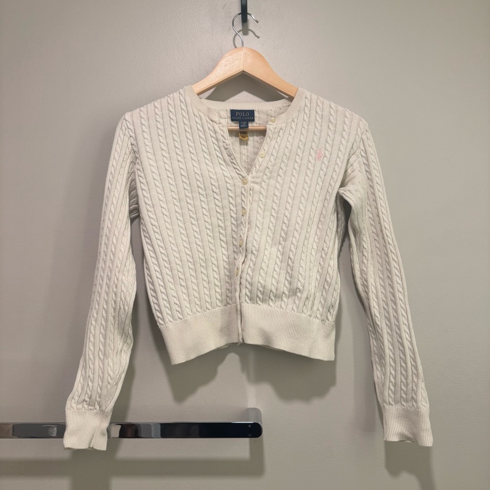 Polo by Ralph Lauren Women's Cream Cable Cardigan